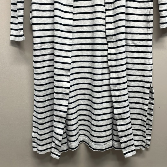 J. Jill Striped Open Front Long Duster Cardigan Sweater S Petite - Picture 3 of 16